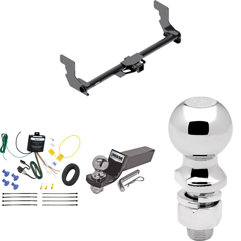 Fits 2016-2023 Mercedes-Benz Metris Trailer Hitch Tow PKG w/ 4-Flat Wiring + Starter Kit Ball Mount w/ 2" Drop & 2" Ball + 2-5/16" Ball By Reese Towpower