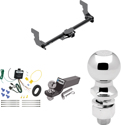 Fits 2016-2023 Mercedes-Benz Metris Trailer Hitch Tow PKG w/ 4-Flat Wiring + Starter Kit Ball Mount w/ 2" Drop & 2" Ball + 2-5/16" Ball By Reese Towpower