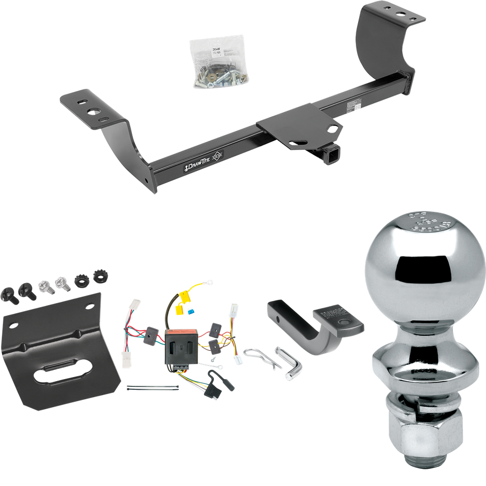 Se adapta al paquete de enganche de remolque Dodge Charger 2011-2014 con arnés de cableado plano de 4 + barra de tracción + bola de 2" + soporte de cableado de Draw-Tite