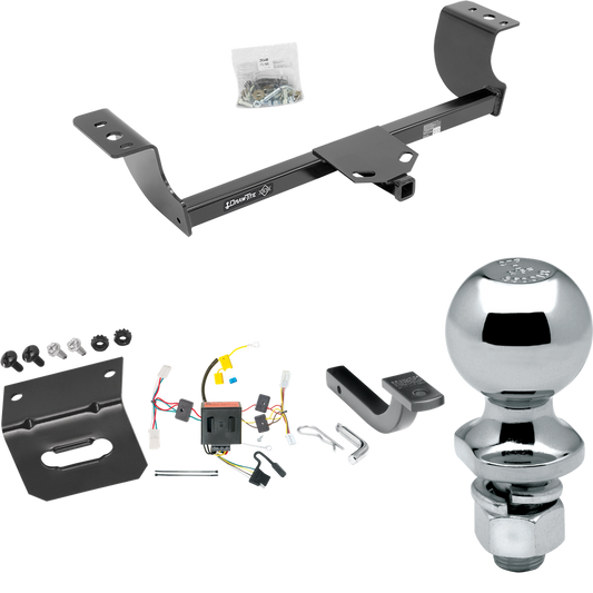 Se adapta al paquete de enganche de remolque Dodge Charger 2011-2014 con arnés de cableado plano de 4 + barra de tracción + bola de 2" + soporte de cableado de Draw-Tite