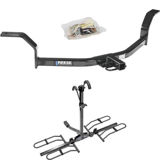 Fits 2001-2005 Honda Civic Trailer Hitch Tow PKG w/ 2 Bike Carrier Platform Rack By Reese Towpower