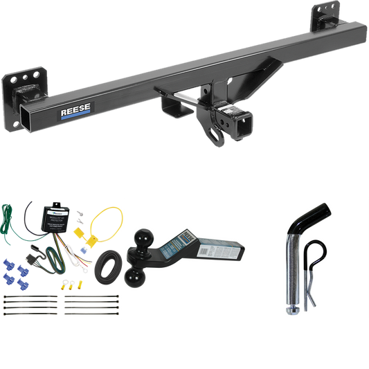 Fits 2007-2016 Audi Q7 Trailer Hitch Tow PKG w/ 4-Flat Wiring + Dual Ball Ball Mount 2" & 2-5/16" Trailer Balls + Pin/Clip By Reese Towpower