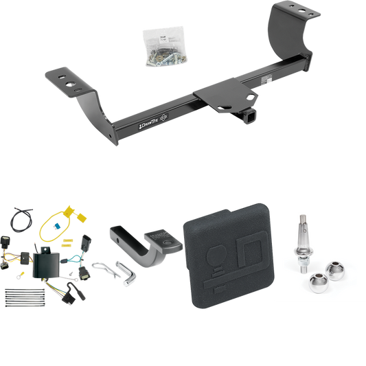 Se adapta al paquete de enganche de remolque Dodge Charger 2015-2023 con arnés de cableado plano de 4 + barra de tracción + bolas intercambiables de 1-7/8" y 2" + cubierta de enganche de Draw-Tite