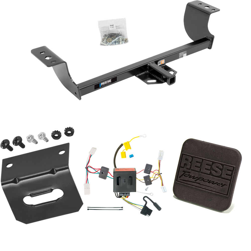 Fits 2011-2014 Dodge Charger Trailer Hitch Tow PKG w/ 4-Flat Wiring Harness + Hitch Cover By Reese Towpower