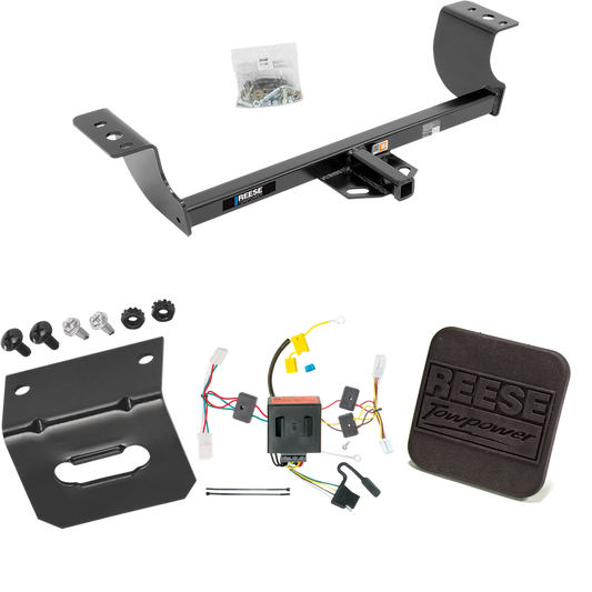 Fits 2011-2014 Dodge Charger Trailer Hitch Tow PKG w/ 4-Flat Wiring Harness + Hitch Cover By Reese Towpower