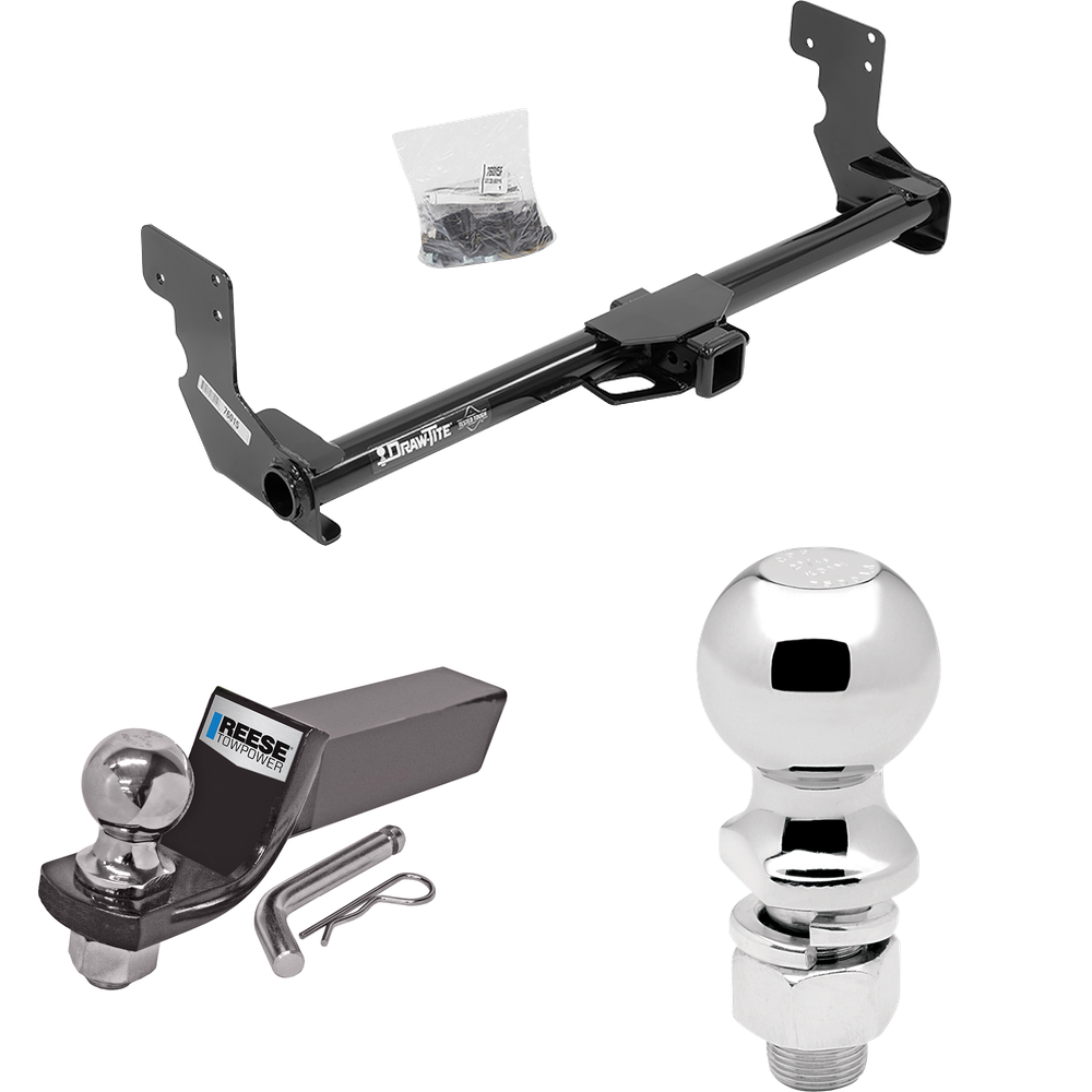 Fits 2016-2023 Mercedes-Benz Metris Trailer Hitch Tow PKG w/ Starter Kit Ball Mount w/ 2" Drop & 2" Ball + 2-5/16" Ball By Draw-Tite