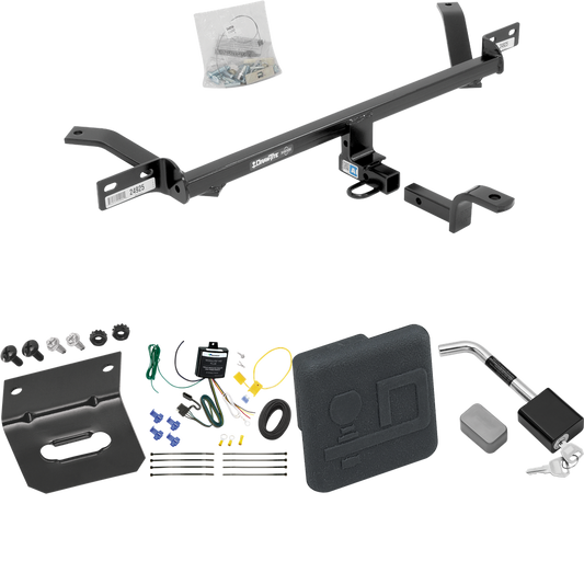 Fits 2016-2017 Volkswagen GTI Trailer Hitch Tow PKG w/ 4-Flat Wiring Harness + Hitch Cover + Hitch Lock By Draw-Tite