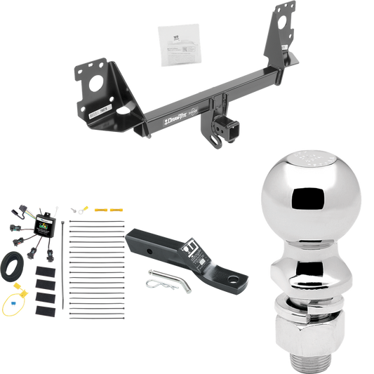 Fits 2017-2023 Audi Q7 Trailer Hitch Tow PKG w/ 4-Flat Zero Contact "No Splice" Wiring + Ball Mount w/ 2" Drop + 2-5/16" Ball By Draw-Tite