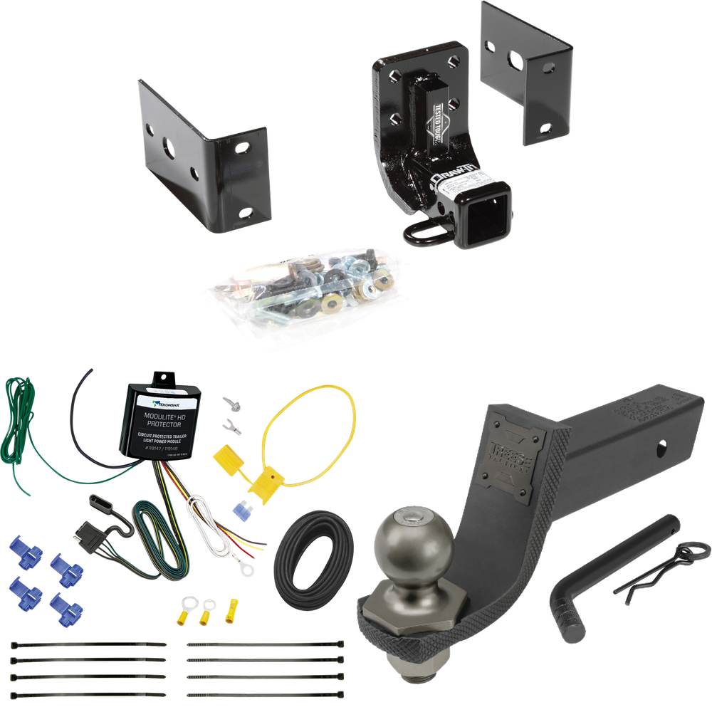 Fits 2002-2005 Mercedes-Benz ML500 Trailer Hitch Tow PKG w/ 4-Flat Wiring + Interlock Tactical Starter Kit w/ 3-1/4" Drop & 2" Ball By Draw-Tite