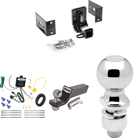 Se adapta al paquete de enganche de remolque Mercedes-Benz ML430 1999-2001 con cableado plano de 4 + kit de montaje de bola de inicio con caída de 2" y bola de 2" + bola de 2-5/16" de Draw-Tite