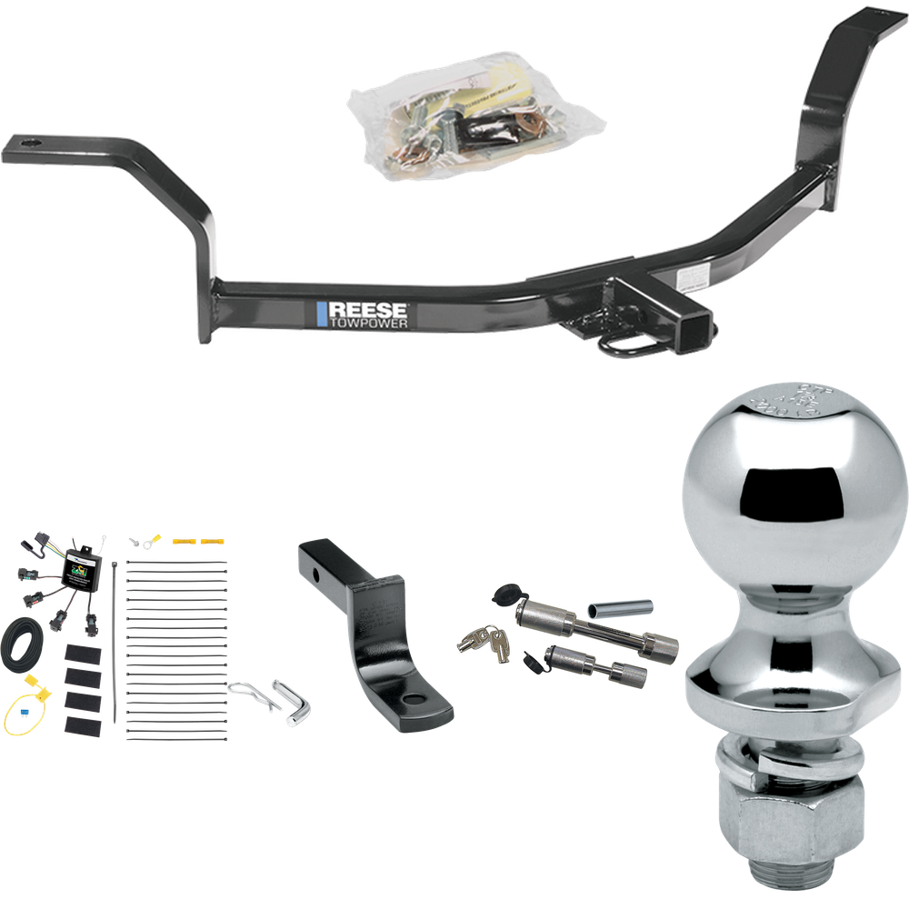 Se adapta al paquete de remolque Honda Civic 2001-2005 con arnés de cableado de 4 contactos planos "sin empalme" + barra de tracción + bola de 1-7/8" + enganche doble y cerraduras de acoplador de Reese Towpower