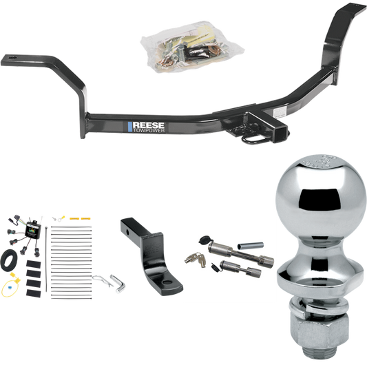 Se adapta al paquete de remolque Honda Civic 2001-2005 con arnés de cableado de 4 contactos planos "sin empalme" + barra de tracción + bola de 1-7/8" + enganche doble y cerraduras de acoplador de Reese Towpower