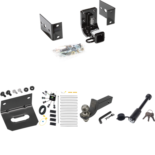 Fits 2002-2005 Mercedes-Benz ML500 Trailer Hitch Tow PKG w/ 4-Flat Zero Contact "No Splice" Wiring + Interlock Tactical Starter Kit w/ 2" Drop & 2" Ball + Tactical Dogbone Lock + Wiring Bracket By Draw-Tite