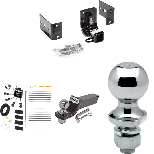 Se adapta al paquete de enganche de remolque Mercedes-Benz ML350 2003-2005 con cableado "sin empalme" de 4 contactos planos cero + kit de montaje de bola inicial con caída de 2" y bola de 2" + bola de 1-7/8" de Draw-Tite