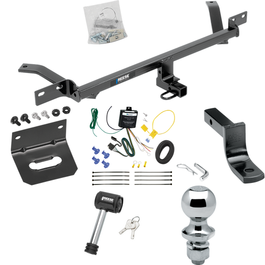 Fits 2016-2017 Volkswagen GTI Trailer Hitch Tow PKG w/ 4-Flat Wiring Harness + Draw-Bar + 1-7/8" Ball + Wiring Bracket + Hitch Lock By Reese Towpower