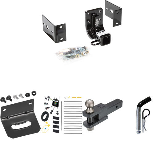 Se adapta al paquete de enganche de remolque Mercedes-Benz ML500 2002-2005 con arnés de cableado de 4 contactos planos "sin empalme" + soporte de bola de enganche de horquilla con bola de 2" + pasador/clip + soporte de cableado de Draw-Tite