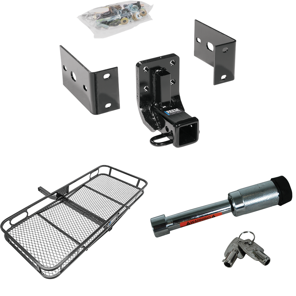 Fits 1999-2001 Mercedes-Benz ML430 Trailer Hitch Tow PKG w/ 60" x 24" Cargo Carrier + Hitch Lock By Reese Towpower