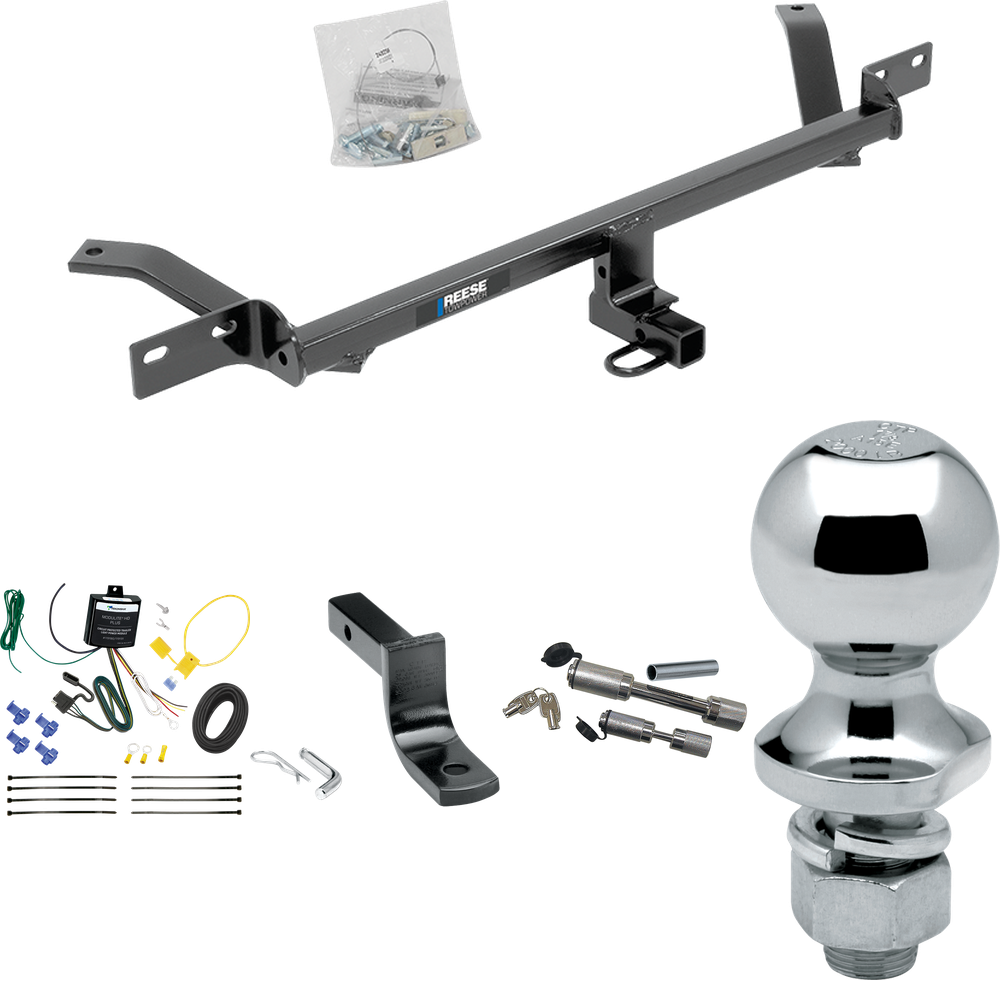 Fits 2016-2017 Volkswagen GTI Trailer Hitch Tow PKG w/ 4-Flat Wiring Harness + Draw-Bar + 1-7/8" Ball + Dual Hitch & Coupler Locks By Reese Towpower