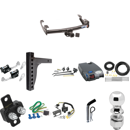 Fits 1971-1993 Dodge D250 Trailer Hitch Tow PKG w/ 12K Trunnion Bar Weight Distribution Hitch + Pin/Clip + Dual Cam Sway Control + 2-5/16" Ball + Tekonsha Primus IQ Brake Control + 7-Way RV Wiring By Reese Towpower
