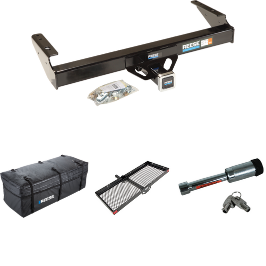 Fits 1978-1996 Ford Bronco Trailer Hitch Tow PKG w/ 48" x 20" Cargo Carrier + Cargo Bag + Hitch Lock By Reese Towpower