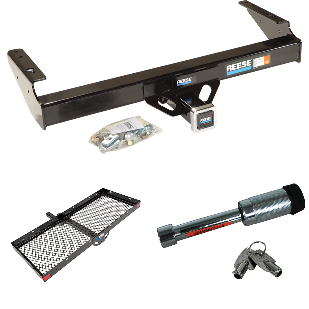 Fits 1997-1997 Ford F-250 HD Trailer Hitch Tow PKG w/ 48" x 20" Cargo Carrier + Hitch Lock By Reese Towpower