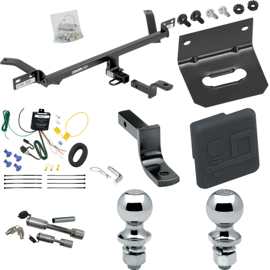 Fits 2016-2017 Volkswagen GTI Trailer Hitch Tow PKG w/ 4-Flat Wiring Harness + Draw-Bar + 1-7/8" + 2" Ball + Wiring Bracket + Hitch Cover + Dual Hitch & Coupler Locks By Draw-Tite