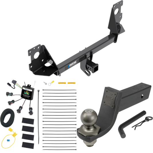 Se adapta al paquete de remolque con enganche de remolque Audi Q7 2017-2023 con cableado "sin empalme" de 4 contactos planos cero + kit de inicio táctico de enclavamiento con caída de 3-1/4" y bola de 2" de Reese Towpower