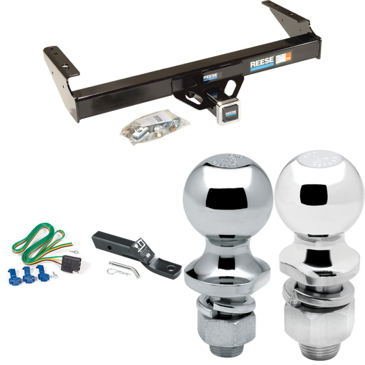 Fits 1975-1979 Ford F-100 Trailer Hitch Tow PKG w/ 4-Flat Wiring + Ball Mount w/ 2" Drop & 2" Ball + 1-7/8" Ball By Reese Towpower