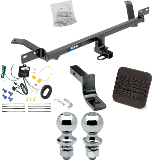 Fits 2016-2017 Volkswagen GTI Trailer Hitch Tow PKG w/ 4-Flat Wiring Harness + Draw-Bar + 1-7/8" + 2" Ball + Hitch Cover By Reese Towpower