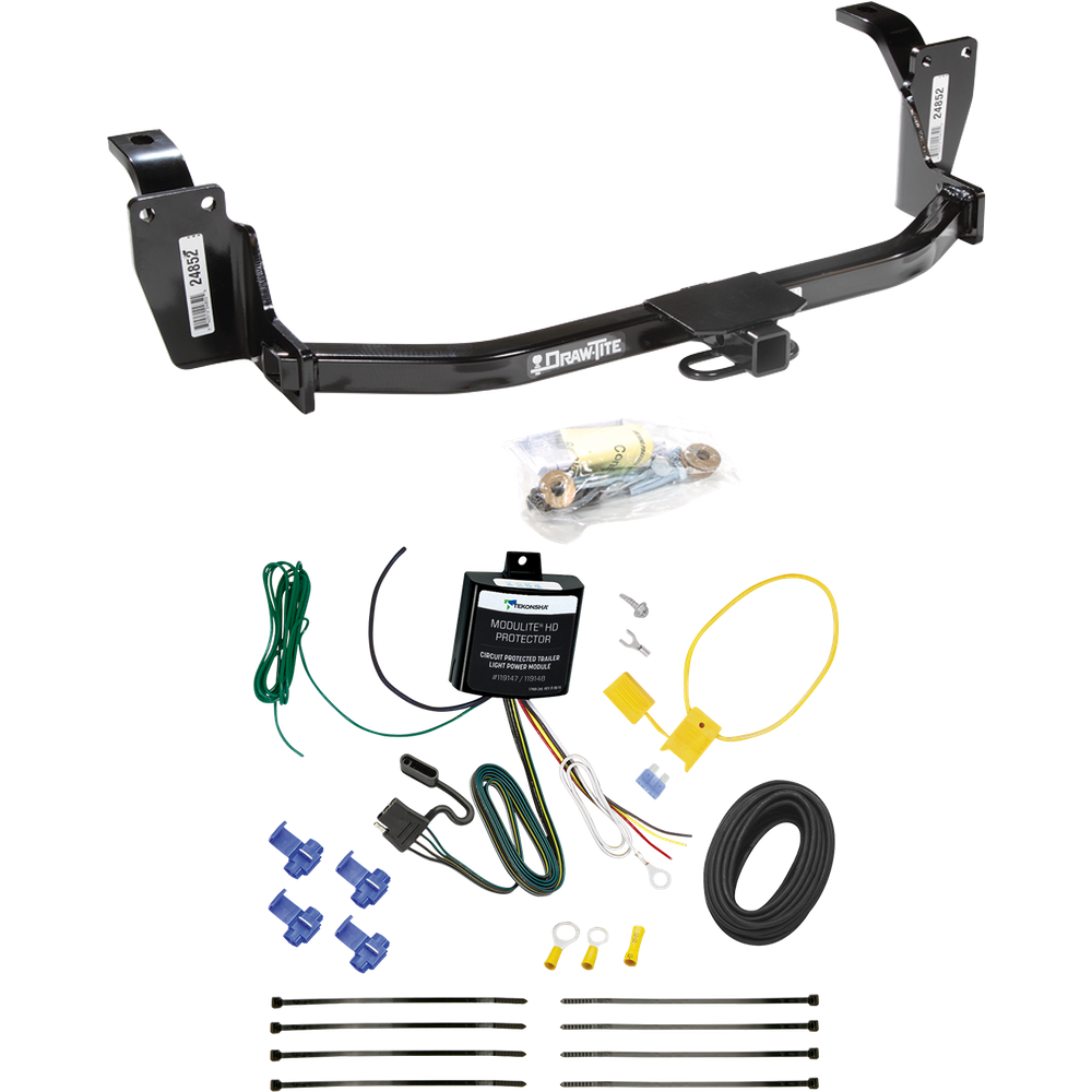 Fits 2013-2015 Honda Crosstour Trailer Hitch Tow PKG w/ 4-Flat Wiring Harness By Draw-Tite