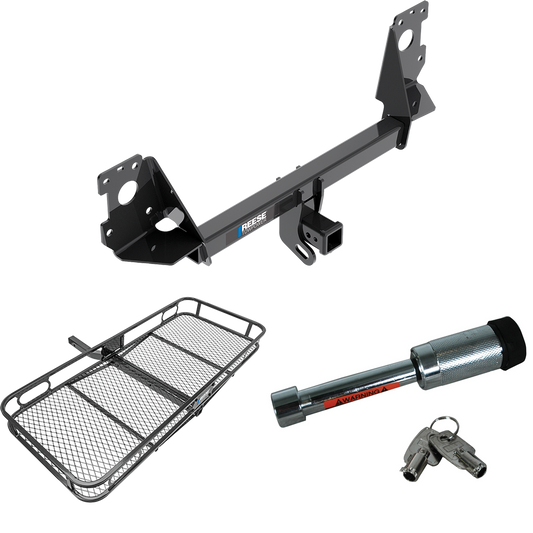 Fits 2017-2023 Audi Q7 Trailer Hitch Tow PKG w/ 60" x 24" Cargo Carrier + Hitch Lock By Reese Towpower