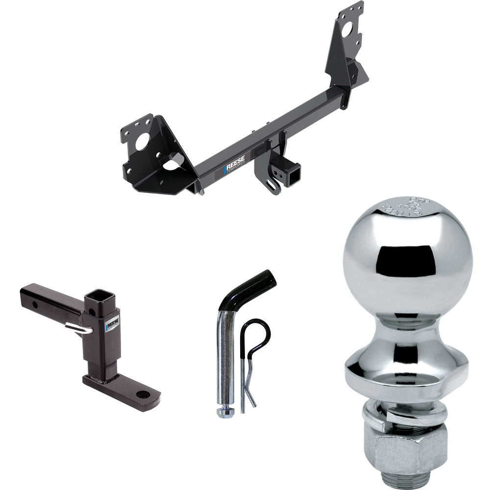 Fits 2017-2023 Audi Q7 Trailer Hitch Tow PKG w/ Adjustable Drop Rise Ball Mount + Pin/Clip + 1-7/8" Ball By Reese Towpower