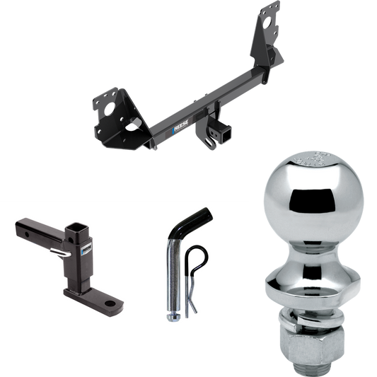 Fits 2017-2023 Audi Q7 Trailer Hitch Tow PKG w/ Adjustable Drop Rise Ball Mount + Pin/Clip + 1-7/8" Ball By Reese Towpower