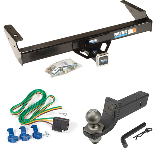 Fits 1986-1993 Dodge D250 Trailer Hitch Tow PKG w/ 4-Flat Wiring + Interlock Tactical Starter Kit w/ 2" Drop & 2" Ball By Reese Towpower