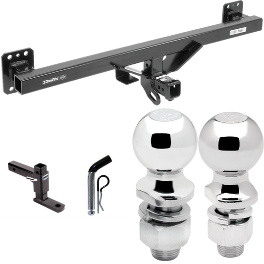 Fits 2007-2016 Audi Q7 Trailer Hitch Tow PKG w/ Adjustable Drop Rise Ball Mount + Pin/Clip + 2" Ball + 2-5/16" Ball By Draw-Tite