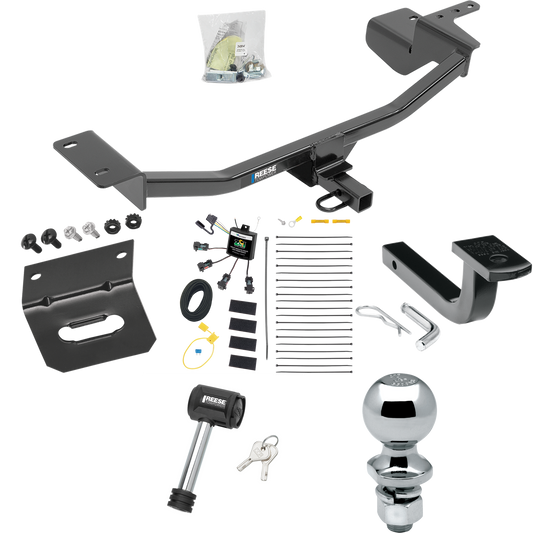 Fits 2010-2012 Volkswagen GTI Trailer Hitch Tow PKG w/ 4-Flat Zero Contact "No Splice" Wiring Harness + Draw-Bar + 2" Ball + Wiring Bracket + Hitch Lock (For Hatchback, (Canada Only) Models) By Reese Towpower