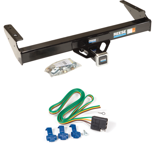 Fits 1986-1993 Dodge W350 Trailer Hitch Tow PKG w/ 4-Flat Wiring Harness By Reese Towpower