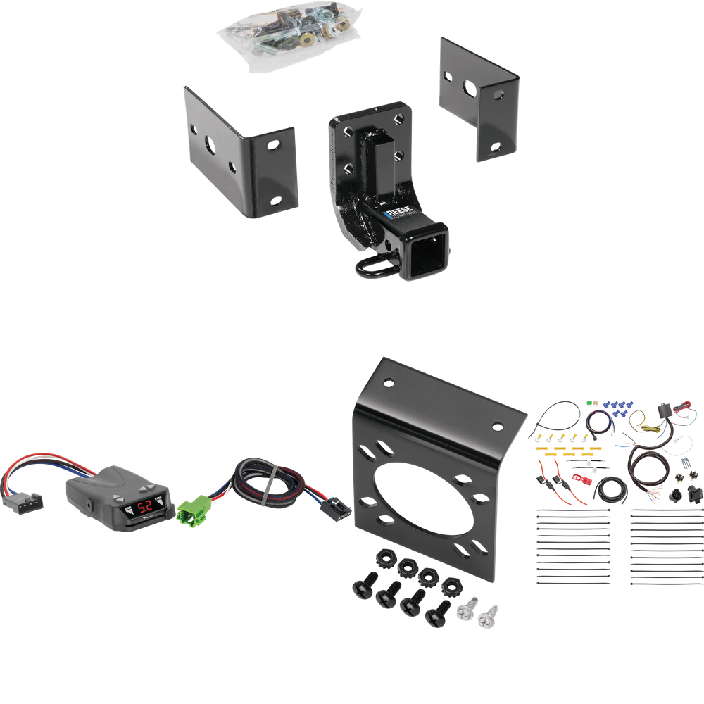 Fits 2003-2005 Mercedes-Benz ML350 Trailer Hitch Tow PKG w/ Tekonsha Brakeman IV Brake Control + Plug & Play BC Adapter + 7-Way RV Wiring By Reese Towpower