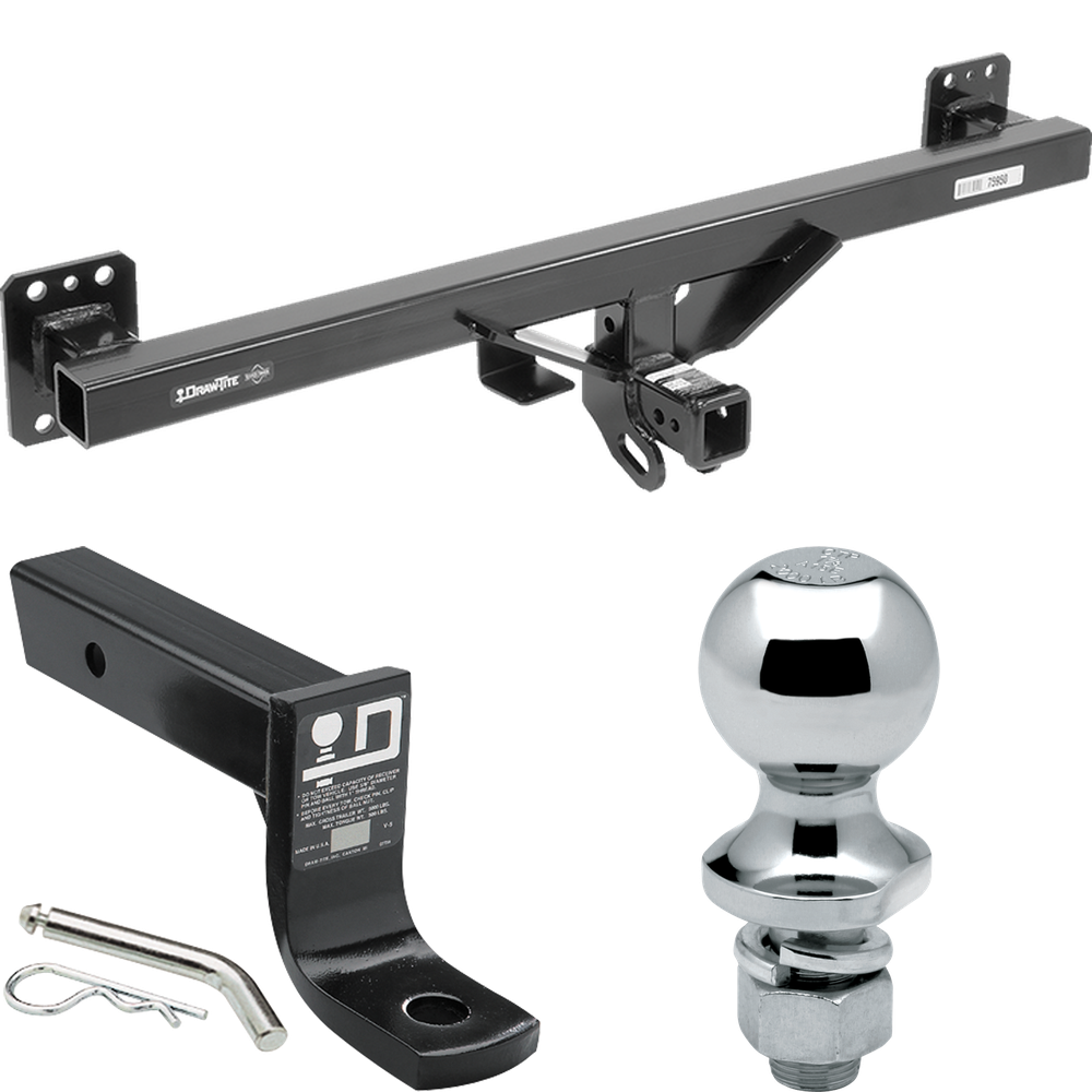 Fits 2011-2017 Volkswagen Touareg Trailer Hitch Tow PKG w/ Ball Mount w/ 4" Drop + 1-7/8" Ball By Draw-Tite