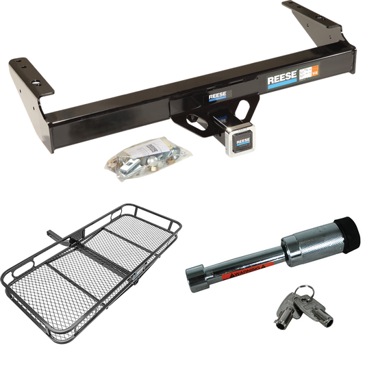 Fits 1986-1993 Dodge D250 Trailer Hitch Tow PKG w/ 60" x 24" Cargo Carrier + Hitch Lock By Reese Towpower