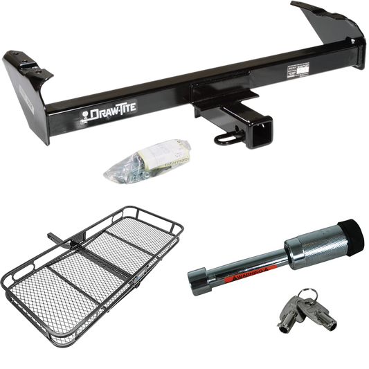 Fits 1980-1983 Ford F-100 Trailer Hitch Tow PKG w/ 60" x 24" Cargo Carrier + Hitch Lock (Excludes: w/Custom Fascia Models) By Draw-Tite