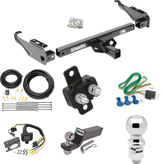 Fits 1978-1996 Ford Bronco Trailer Hitch Tow PKG w/ 7-Way RV Wiring + 2" & 2-5/16" Ball + Drop Mount By Draw-Tite