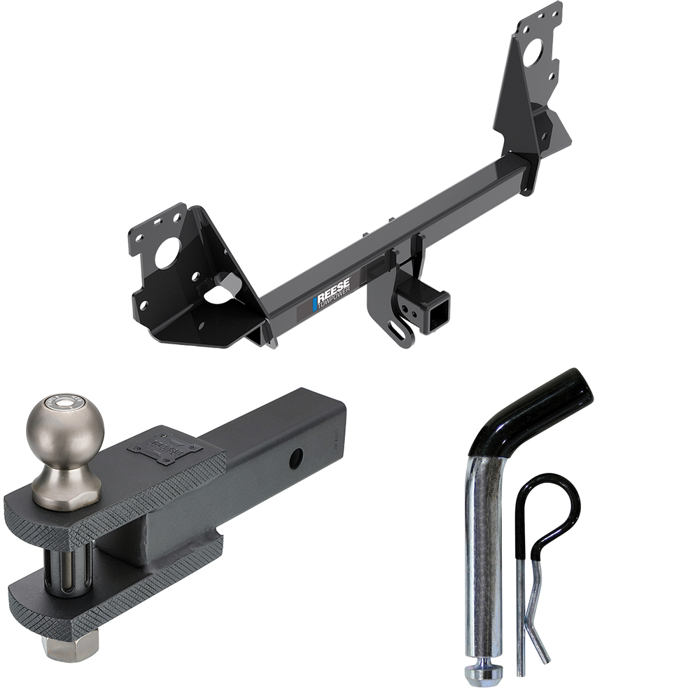 Se adapta al paquete de remolque de enganche de remolque Audi Q7 2017-2023 con soporte de bola de enganche de horquilla con bola de 2" + pasador/clip de Reese Towpower