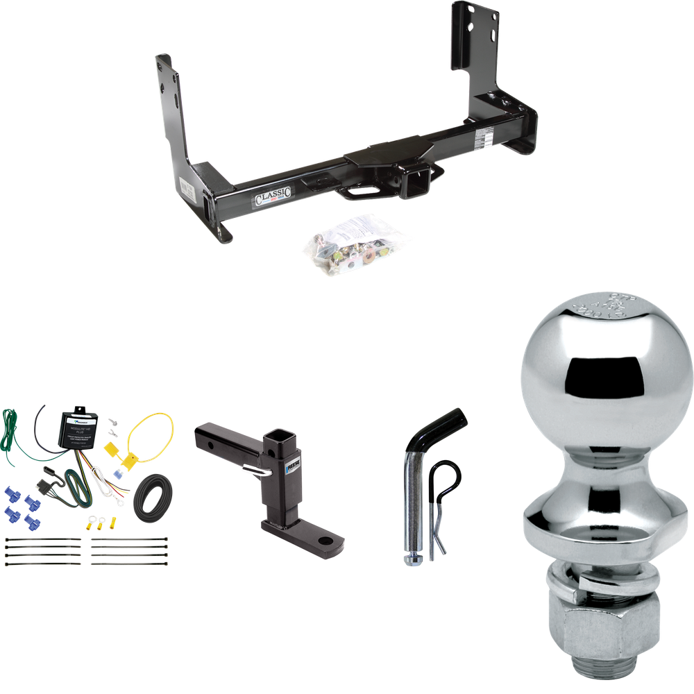 Fits 2022-2023 Mercedes-Benz Sprinter 2500 Trailer Hitch Tow PKG w/ 4-Flat Wiring + Adjustable Drop Rise Ball Mount + Pin/Clip + 1-7/8" Ball (Excludes: w/Factory Step Bumper Models) By Draw-Tite