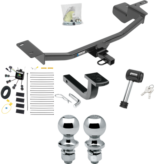 Fits 2010-2012 Volkswagen GTI Trailer Hitch Tow PKG w/ 4-Flat Zero Contact "No Splice" Wiring Harness + Draw-Bar + 1-7/8" + 2" Ball + Hitch Lock (For Hatchback, (Canada Only) Models) By Reese Towpower