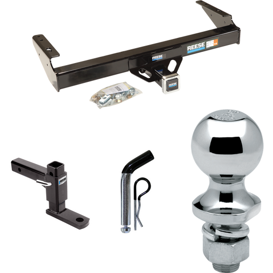 Fits 1986-1993 Dodge D250 Trailer Hitch Tow PKG w/ Adjustable Drop Rise Ball Mount + Pin/Clip + 1-7/8" Ball By Reese Towpower