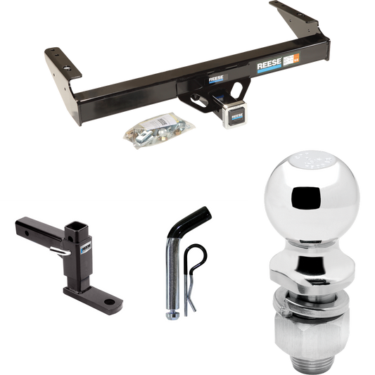 Fits 1980-1986 Ford F-250 Trailer Hitch Tow PKG w/ Adjustable Drop Rise Ball Mount + Pin/Clip + 2" Ball (Excludes: w/Custom Fascia Models) By Reese Towpower