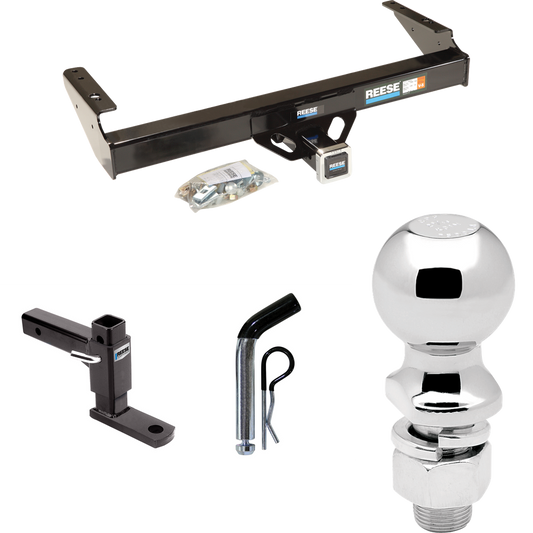 Fits 1986-1993 Dodge D350 Trailer Hitch Tow PKG w/ Adjustable Drop Rise Ball Mount + Pin/Clip + 2-5/16" Ball By Reese Towpower