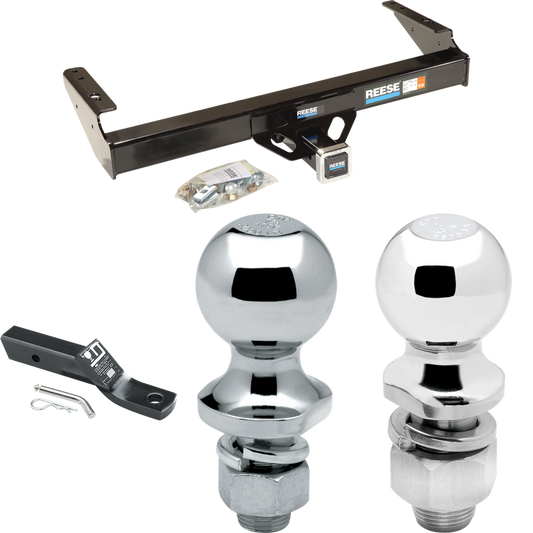 Fits 1986-1993 Dodge W350 Trailer Hitch Tow PKG w/ Ball Mount w/ 2" Drop & 2" Ball + 1-7/8" Ball By Reese Towpower