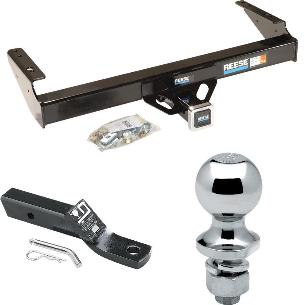 Fits 1971-1977 Dodge W100 Trailer Hitch Tow PKG w/ Ball Mount w/ 2" Drop + 1-7/8" Ball By Reese Towpower